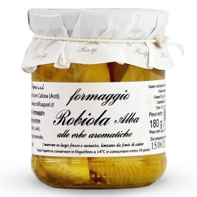 Syr ROBIOLA s aromatickými bylinkami naložený v olivovom oleji 180g 